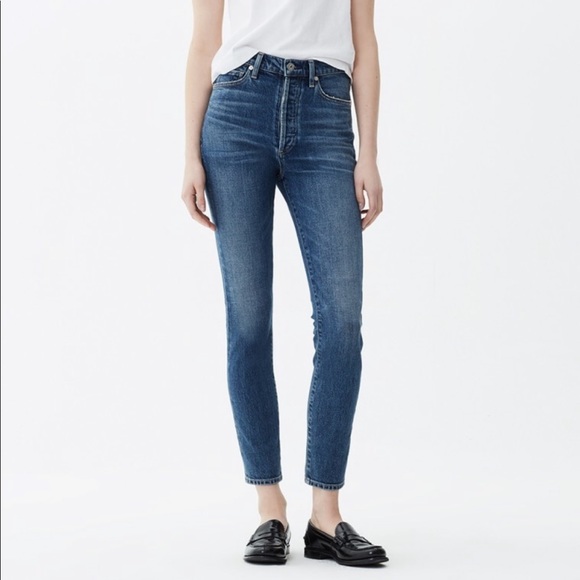 olivia high rise slim ankle in solo